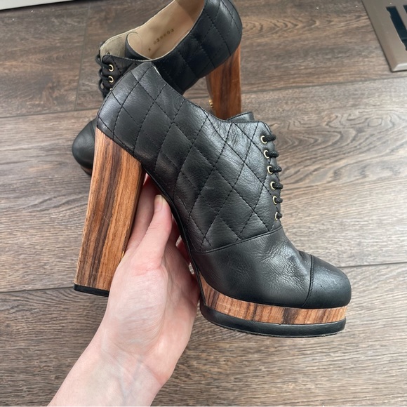 Chanel Black Leather Ankle Booties - Picture 5 of 16